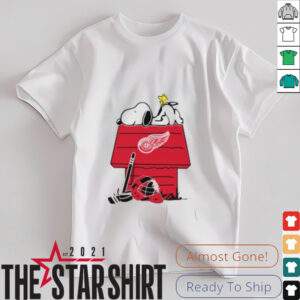 Detroit Red Wings NHL Hockey Snoopy Woodstock The Peanuts Movie...