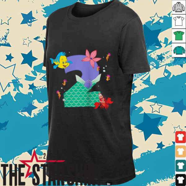 Disney Ariel Numbers 2 Second 2nd Birthday Party Gift Raglan Shirt