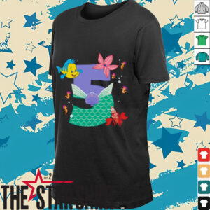 Disney Ariel Numbers 5 Fifth 5th Birthday Party Gift Shirt