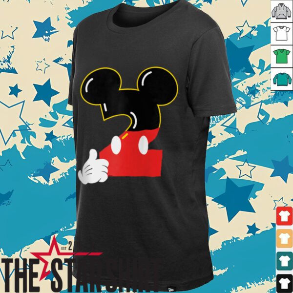 Disney Mickey Numbers _2_ Second 2nd Birthday Party Gift Shirt