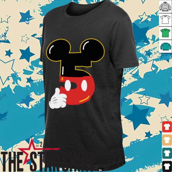 Disney Mickey Numbers _5_ Fifth 5th Birthday Party Gift Shirt
