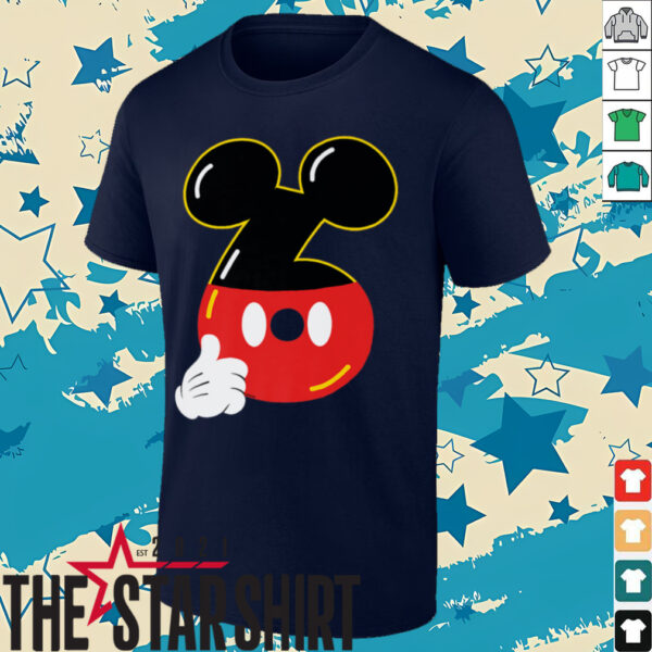 Disney Mickey Numbers _6_ Sixth 6th Birthday Party Gift  Shirt