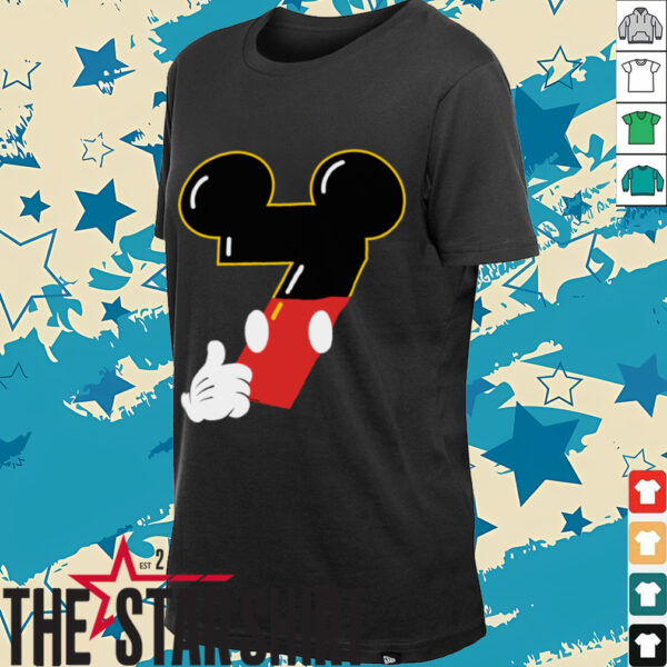 Disney Mickey Numbers _7_ Seventh 7th Birthday Party Giftshirt