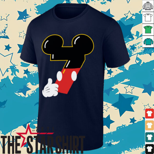 Disney Mickey Numbers _7_ Seventh 7th Birthday Party Giftshirt