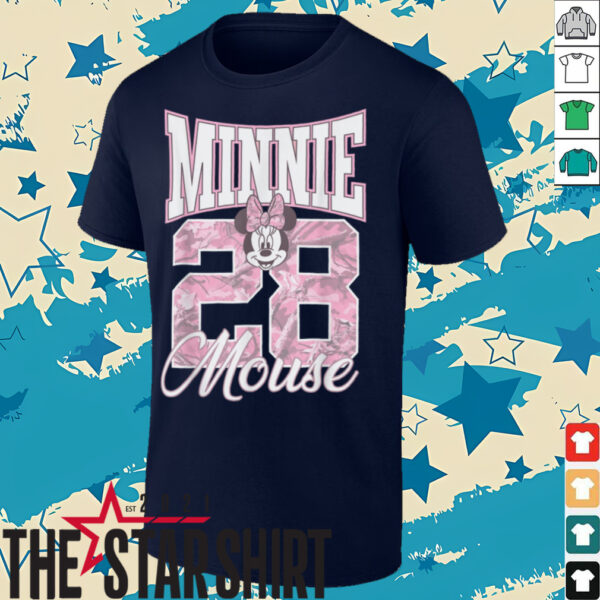 Disney Minnie Mouse 28 Pink Camouflage Vintage Logo Shirt