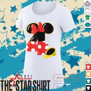 Disney Minnie Numbers 4 Fourth 4th Birthday Party Gift Shirt