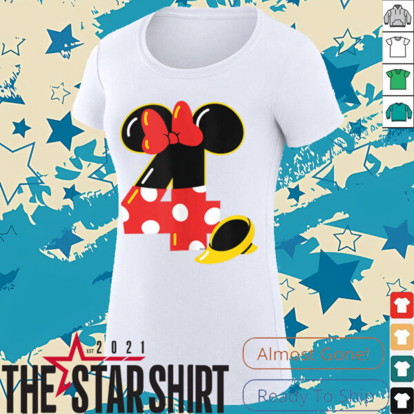 Disney Minnie Numbers 4 Fourth 4th Birthday Party Gift Shirt
