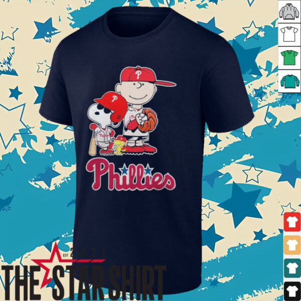 Phillies Merch Peanuts Characters X Philadelphia Phillies Baseball 2024 Shirt