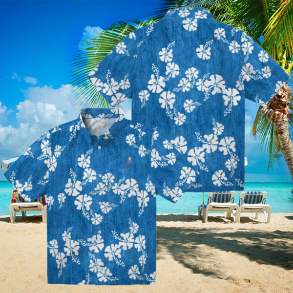 Dodgers Aloha Floral Hawaiian Shirt   Men’s Blue Summer Baseball Fan Apparel