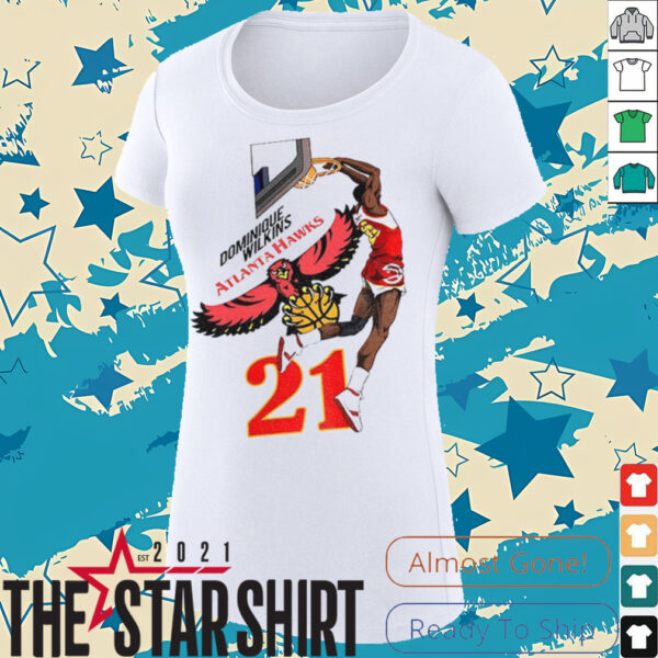 Dominique Wilkins 21 Atlanta Hawks NBA Player Basketball shirt
