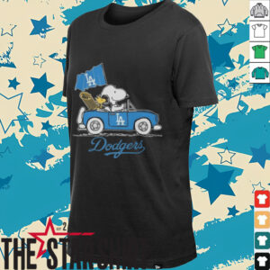 Peanuts Snoopy Los Angeles Dodgers On Car Shirt