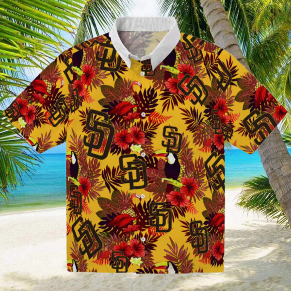 Floral Toucan San Diego Padres Hawaiian Shirt   MLB Fan Gift for Beach & Game Day