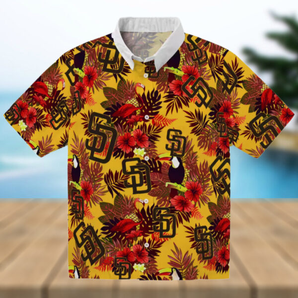 Floral Toucan San Diego Padres Hawaiian Shirt   MLB Fan Gift for Beach & Game Day