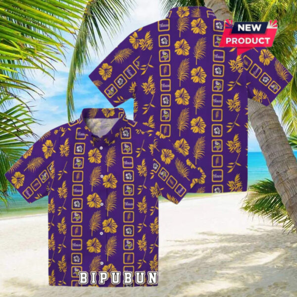 Framed Floral Minnesota Vikings Purple Hawaiian Shirt