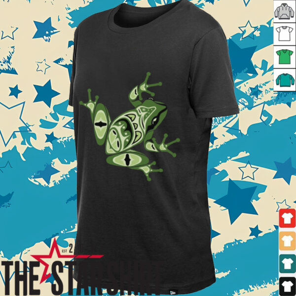 Green Frog Pacific Northwest Native American Indian Style Shirt