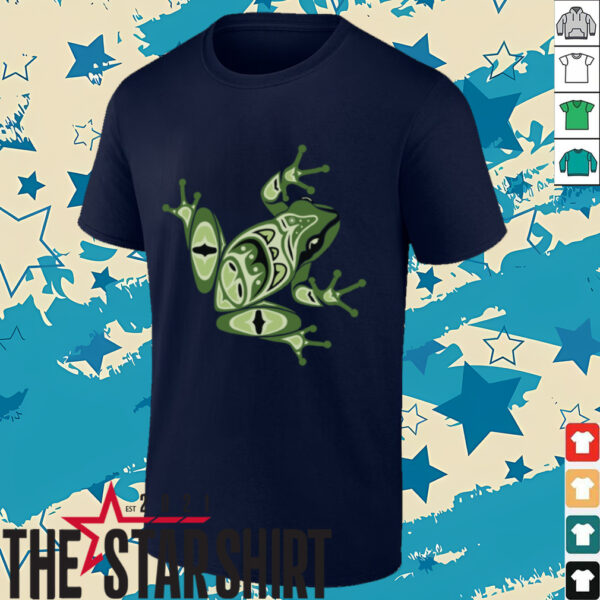 Green Frog Pacific Northwest Native American Indian Style Shirt