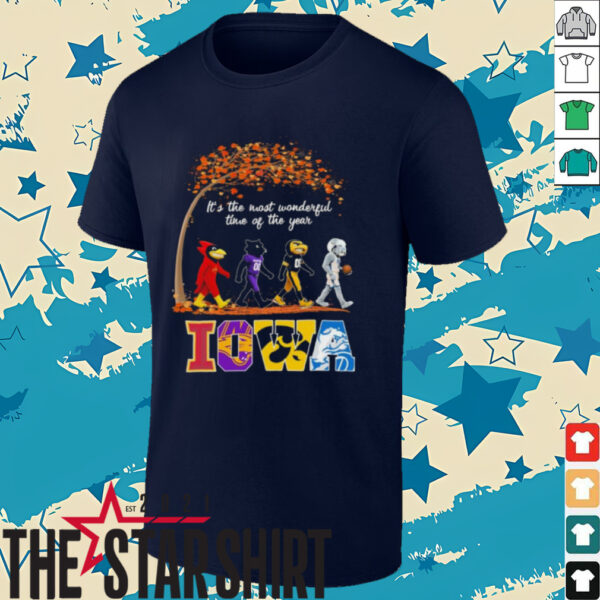 Iowa Sports Teams Mascot Abbey Road It’s The Most Wonderful Time Of The Year Shirt