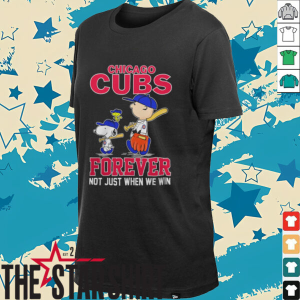Cubs Merch Snoopy and Peanuts Chicago Cubs Forever Not Just When We Win Shirt