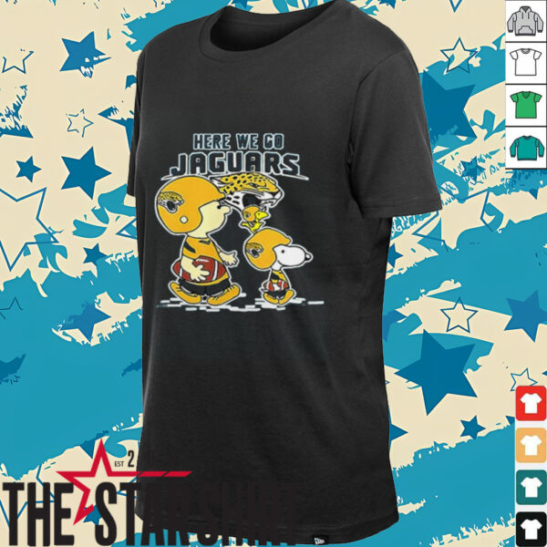 Jacksonville Jaguars NFL Here We Go Snoopy Adult And Kid Tshirt