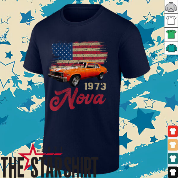Jersey Style Nova 73 1973 Classic Old School Muscle Car T Shirt