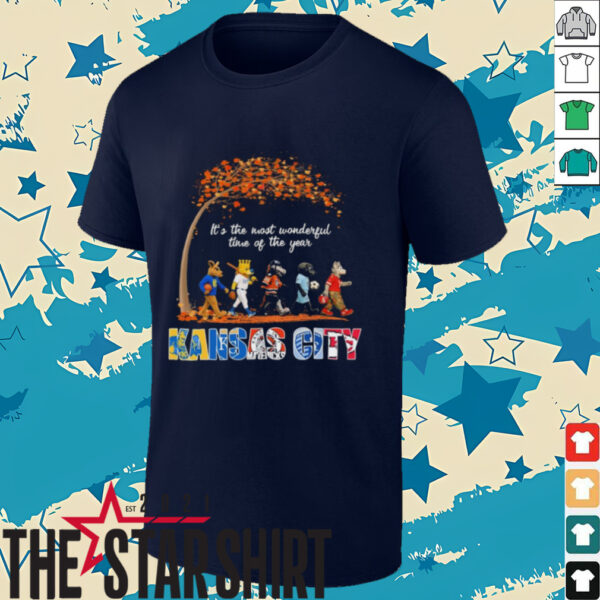 Kansas City Sports Teams Mascot Abbey Road It’s The Most Wonderful Time Of The Year Shirt