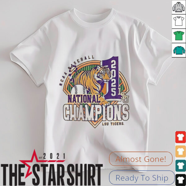 LSU Tigers MLB 2025 NCAA Baseball National Champions #1 Mascot shirt