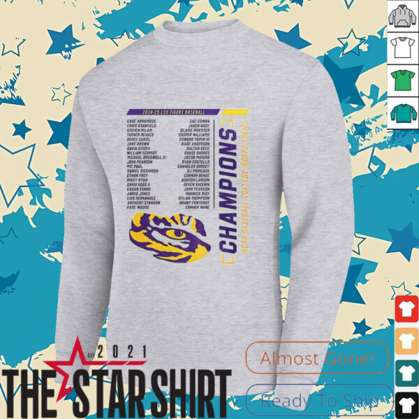 LSU Tigers NCAA 2025 Baseball College World Series Champions shirt