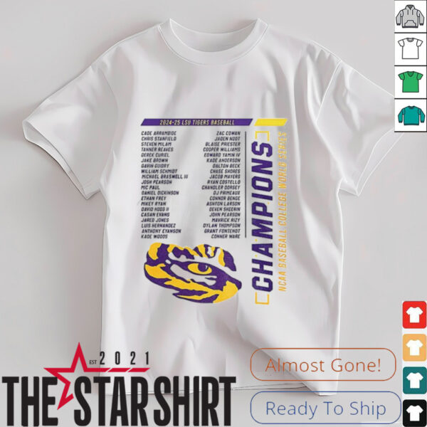 LSU Tigers NCAA 2025 Baseball College World Series Champions shirt
