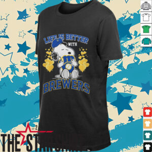 Life Is Better With Snoopy X Milwaukee Brewers T Shirt