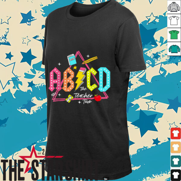 Lightning Bolt ABCD Back To School Tour Teacher 2 Sided T Shirt
