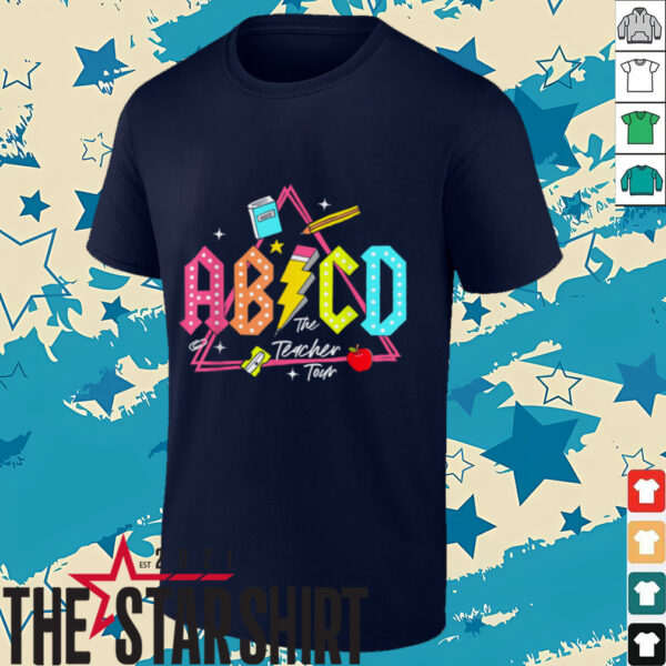 Lightning Bolt ABCD Back To School Tour Teacher 2 Sided T Shirt
