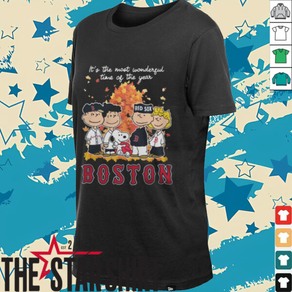 MLB Boston Red Sox Baseball The Peanuts Characters It’s The Most Wonderful Time Of The Year T Shirt