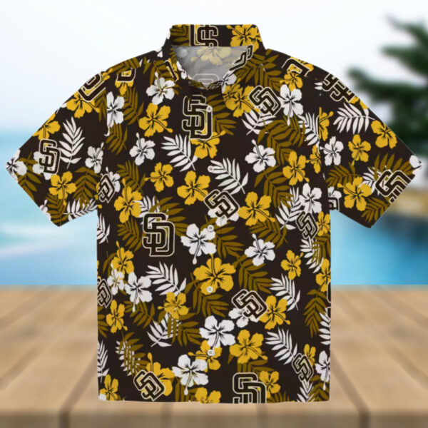 MLB San Diego Padres Tropical Floral Hawaiian Shirt   Perfect Summer Beachwear