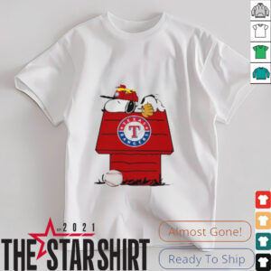 MLB Texas Rangers Snoopy Woodstock The Peanuts Movie Baseball T...