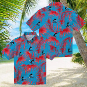Miami Marlins Tropical Leafy Palms Hawaiian Shirt MLB Summer Beachwear