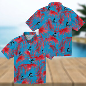 Miami Marlins Tropical Leafy Palms Hawaiian Shirt MLB Summer Beachwear2