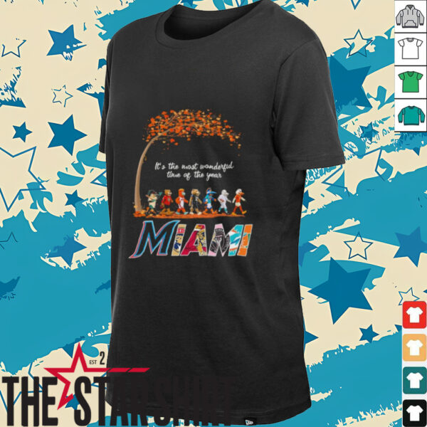 Miami Sports Teams Mascot Abbey Road It’s The Most Wonderful Time Of The Year Shirt