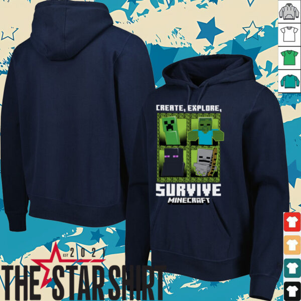 Minecraft Create Explore Survive With Mobs Shirt