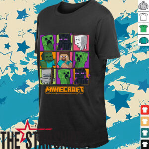 Minecraft Creeper Enderman Characters Grid Shirt