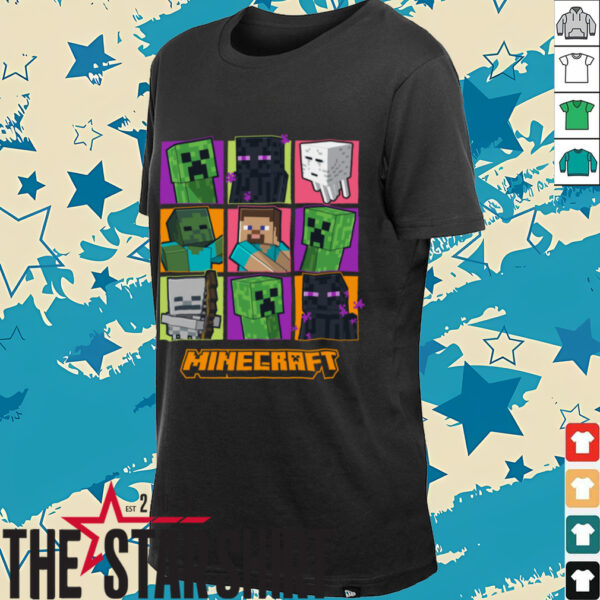 Minecraft Creeper Enderman Characters Grid Shirt