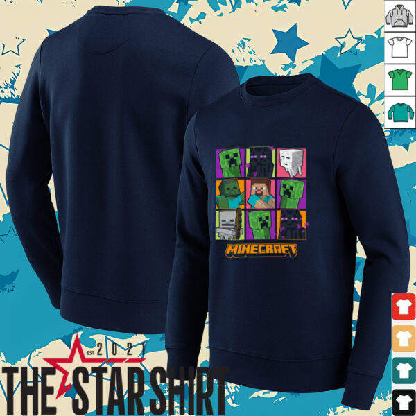 Minecraft Creeper Enderman Characters Grid Shirt