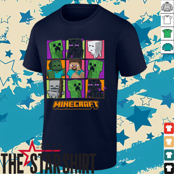 Minecraft Creeper Enderman Characters Grid Shirt