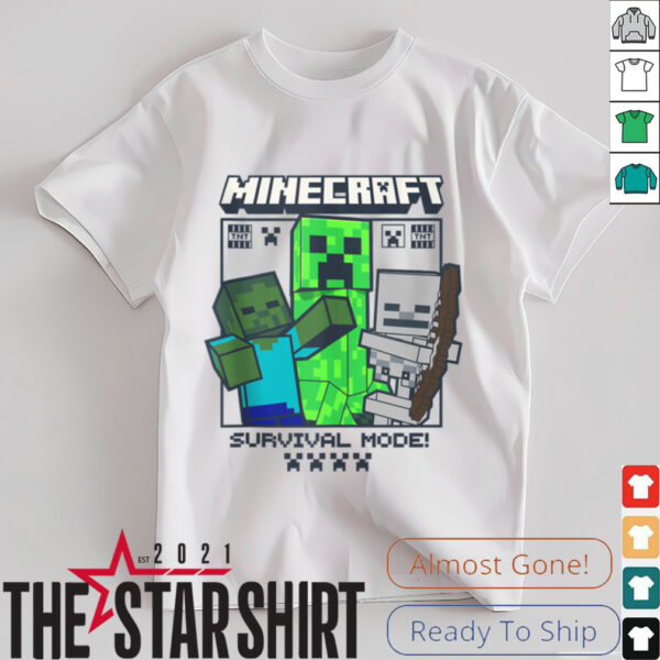Minecraft Creeper Zombie Skeleton Survival Mode Shirt