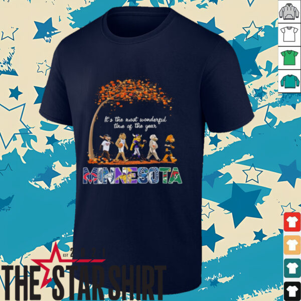 Minnesota Sports Teams Mascot Abbey Road It’s The Most Wonderful Time Of The Year Shirt