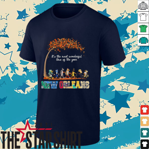 New Orlean Sports Teams Mascot Abbey Road It’s The Most Wonderful Time Of The Year Shirt
