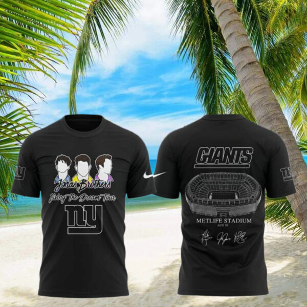 New York Giants Jonas20 Living The Dream Tour 2025 T Shirt