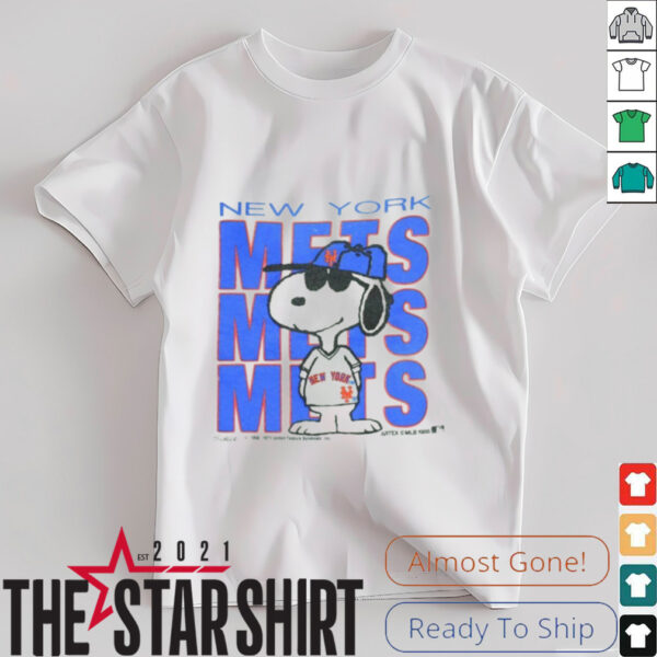New York Mets Peanuts Funny Short sleeve Remake T shirt