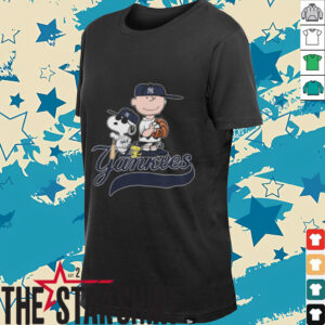 Official Peanuts Characters New York Yankees Baseball 2024 Shirt Black