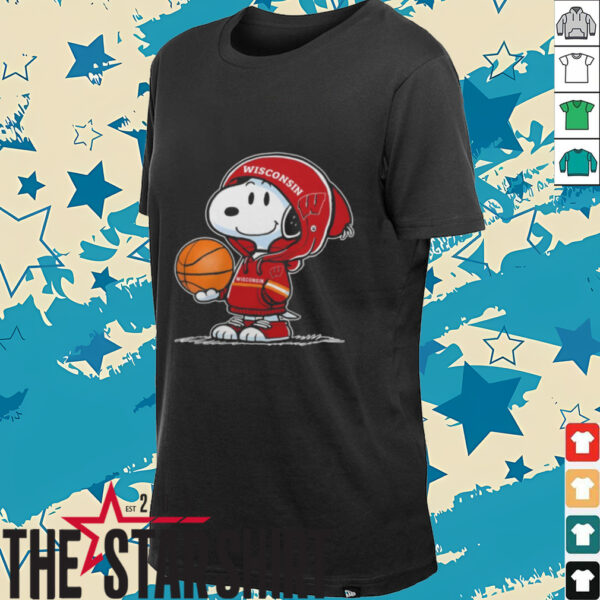 Official Snoopy x Wisconsin Badgers Basketball Hoodie 2025