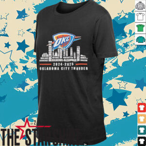 Oklahoma City Thunder 2024 2025 team roster city skyline shirt